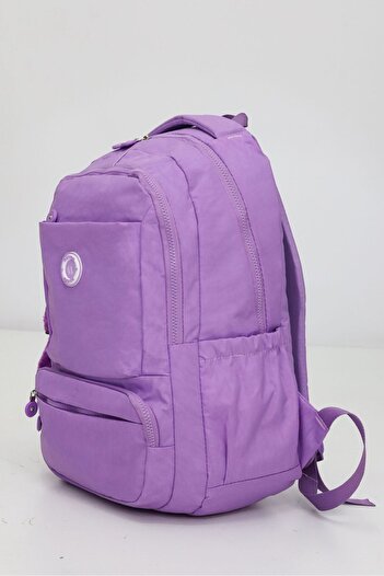 By Nilgün Akay Five-Compartment Large Backpack with Cover - Suitable for Daily Use and School, with Plush Monkey Gift