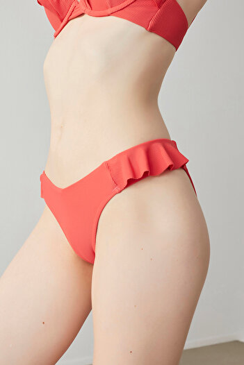 Penti Light Red Pia Frill V Bikini Bottom