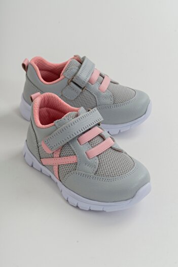 mnpc Unisex Kids Anthracite Leather Orthopedic Supported Sports Shoes