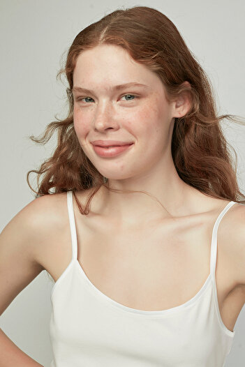 Penti White Cotton Thin Strap Undershirt