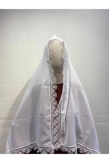 TUTUYA TEXTIL Ready Embroidered Mevlit Cover Prayer Tulbenti Shawl