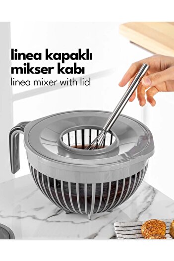 Stile Cucina Linea Covered Mixer Bowl 3 Liters Gray