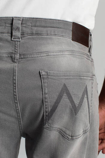 Hemington Saf Pamuk Slim Fit Gri Denim Pantolon