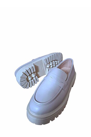 FAYMAZ Beige Women's Oxford Casual Shoes