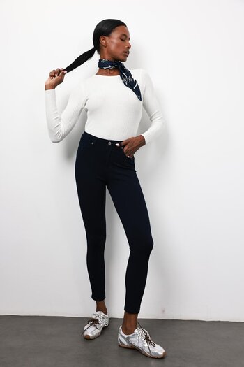 5in1Canpolat Navy Blue Imported Full Lycra Recovery Skinny Jean 7277
