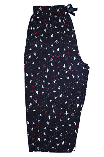 Made By me High Waist Quality Summer Capri Boy Plus Size Pajama Bottom Bermuda Patterned Leopard Butterfly Score