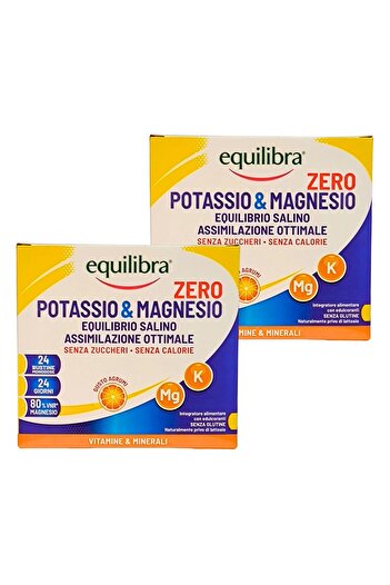 Equilibra Potassium and Magnesium for Electrolyte Balance, Sugar Free, 24 Sachets, Pack x 2 Boxes