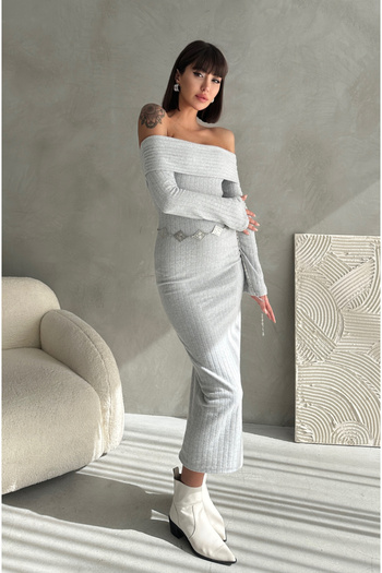 EYLANA ROchie din tricot cu mâneci lungi și gât MADONNA