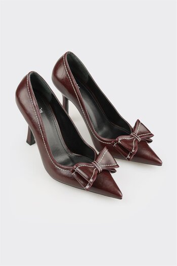 Elle Shoes Bordo Kadın Yüksek Topuk Ayakkabı