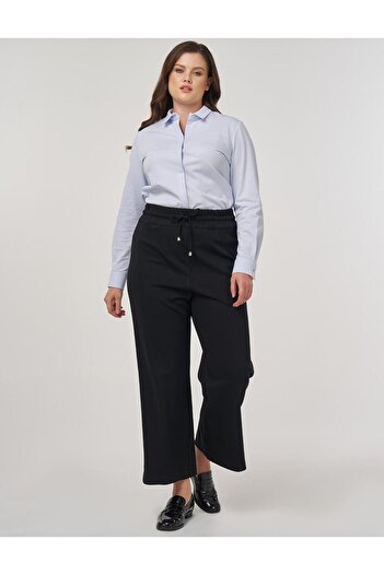 Kayra Relaxed Fit Rayon Trousers Black