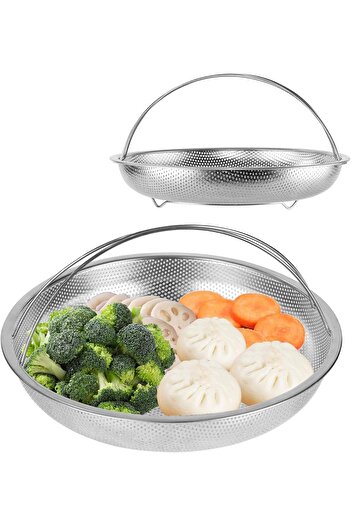erorex Steamer Basket Cooking, 2 Size Set Stainless Steel Vegetable Steamer Basket Handle Pan Instant Pot,