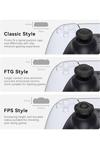 erorex Thumb Grip Caps Playstation 5 Controller 3 Pairs Thumbsticks Cover Set – Compatible Switch Pro Ps4
