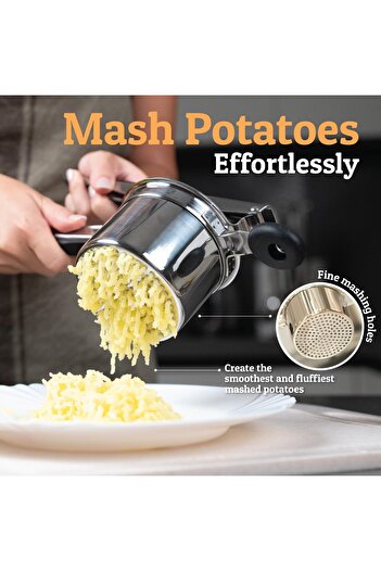 erorex Large 15Oz Potato Ricer, Heavy Duty Stainless Steel Potato Masher Ricer Kitchen Tool, Press Mash