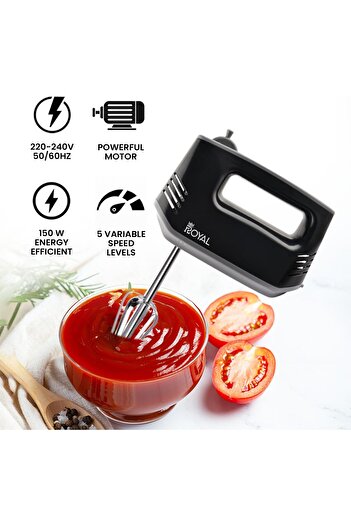erorex Electric Hand Mixer 5 Speed -Copper Motor,Plastic/Stainless Steel Body 5 Speed Control, Includes