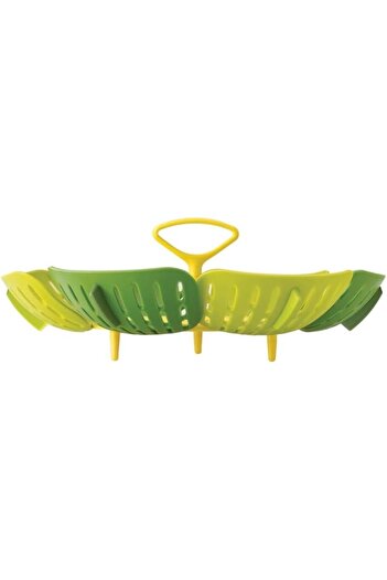 erorex Bloom Steamer Basket Folding Non Scratch Bpa Free Plastic And Silicone, Green,One Size,45030