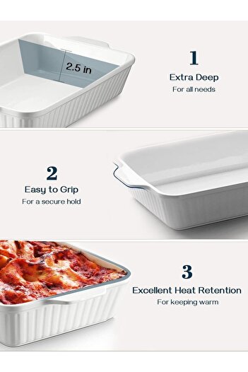 erorex Casserole Dish, Ceramic Baking Dish, Large Lasagna Pan Deep, Casserole Dishes Oven, 135 Oz Deep