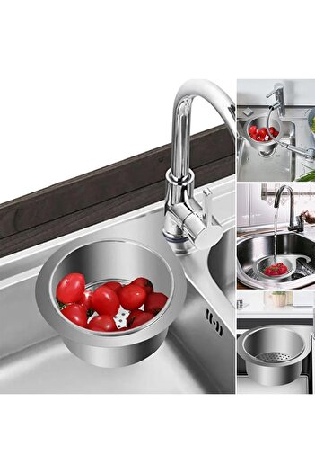 erorex Stainless Steel Swan Sink Strainer Basket, Side Kitchen Sink Drain Basket, Multifunctional Corner