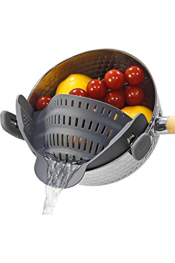 erorex Clip Strainer Pots Pans, Silicone Clip Colander Pasta Strainer Heat Resistant Food Strainer Kitchen