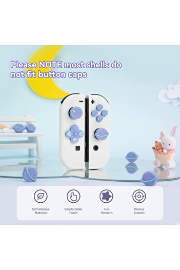 erorex Cute Cross D Pad Button Caps Silicone Thumb Grips Set Abxy Key Buttons Sticker Joystick Cover Caps