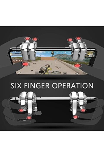 erorex Mobile Controller 1 Pair Mobile Game Triggers Mobile Phone Controller 6 Fingers Operation Phone