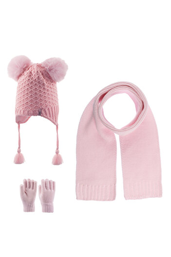 Kitti 4-8 Years Old Baby Girl & Child Scarf, Beret, Gloves Set of 3