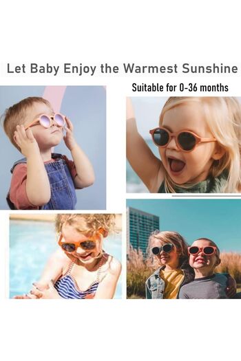 erorex Adjustable Polarized Baby Sunglasses Uv 400 Protection Soft Silicone Frame Boys & Girls 0 48 Months