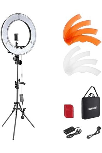 NEEWER Ring Light Kit: 18"/45cm Outer 55W 5600K Dimmable LED Ring Light, Light Stand, Carrying Bag f