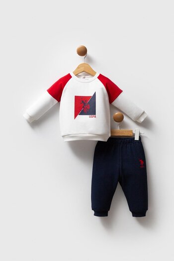U.S. Polo Assn. U.S. Polo Assn. Baby Boy 2-Piece Set White-Red
