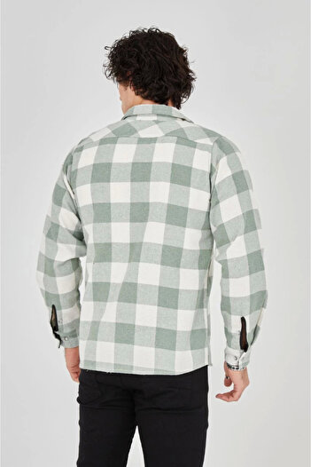 EyesOf Men's Long Sleeve Lumberjack Shirt - Mint Green