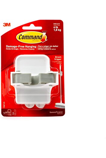 COMMAND Broom Holder 1.8 kg per Hook, White and Gray from 17007-ES