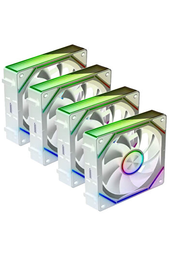 SPEARPC SFM4 COMPUTER CASE FAN KIT ARGB&PWM MAGNATIC CONNECT 4 FANS WHITE COLOR