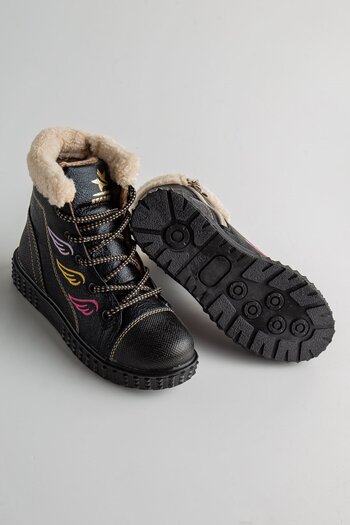 Zerenyus Premium Quality Lace-Up Warm Furry Waterproof Children's Boots