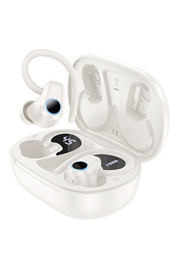 Hoco Căști wireless EQ8 Purejoy cu Bluetooth 5.3, intraauriculare, 180h, LED, albe