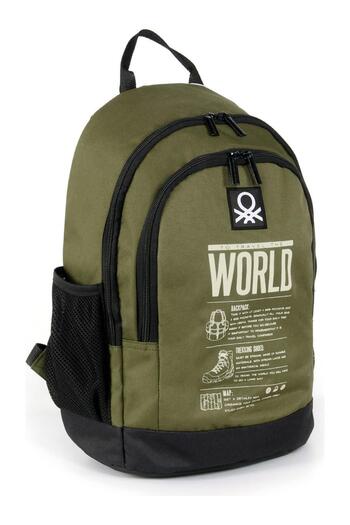 United Colors of Benetton 03826 Bag Khaki-Black Unisex School Bag