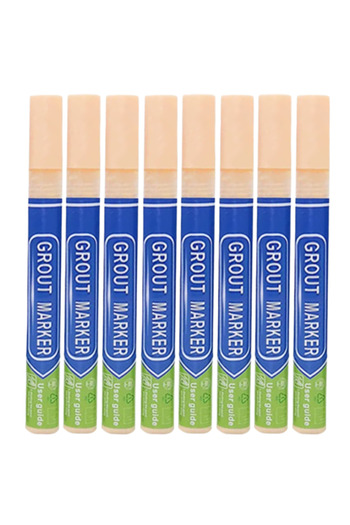 TrioStore Set of 8 Permanent Corrective Paste Markers for Covering Tile Joints, Cream, 15 ML