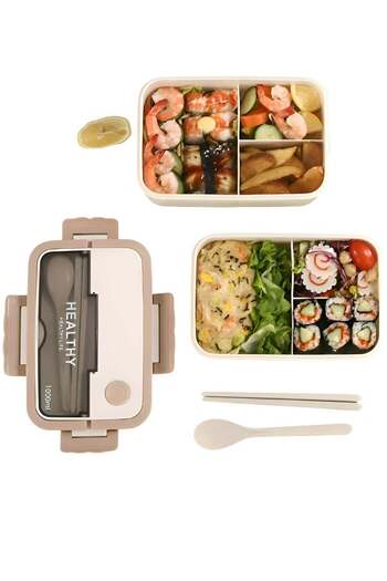 Generic Lunch box for kids school Bento box style, Lunch Box with 5 Compartments Cutlery Set