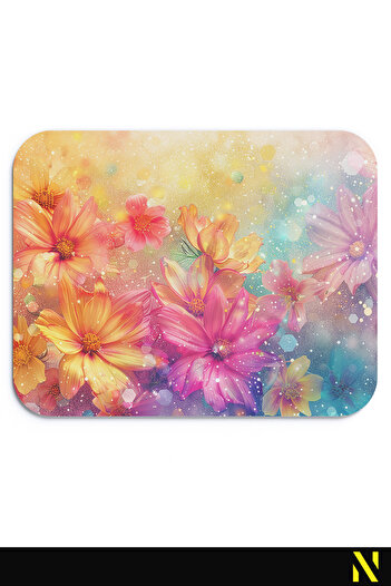 nilizma Flower Pattern Colorful Ergonomic Mouse Pad - 23 cm X 19 cm - Non-Slip Base Home and Office Use Mousepad