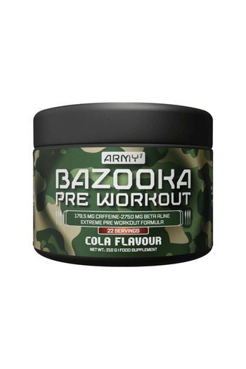 Army 1 Bazooka Powderan extreme pre-workout formula.380g.cola flavour