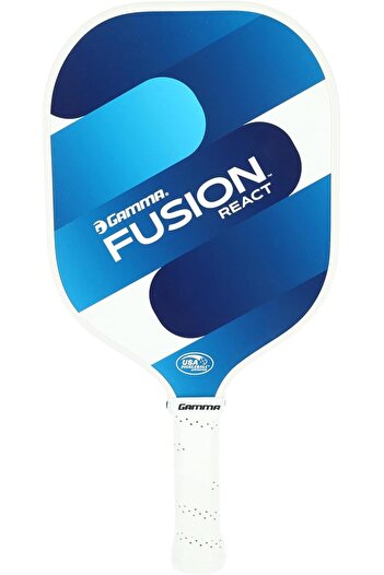 Gamma Fusion React Pickleball Paddle, Extra-Wide Fiberglass Surface | Potential for Beginners, Blue