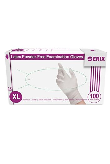 SERIX Set 100 Manusi Latex Nepudrate 5.7g Albe (XL)