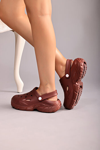 Rivetta Unisex Sandals Slippers Brown Orthopedic Non-Slip High Sole Daily Hospital Sea Pool Slippers