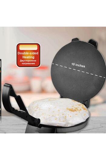 Tradeo Electric Roti Maker, Non-Stick Flatbread Maker, Silver and Black, Temperature Control