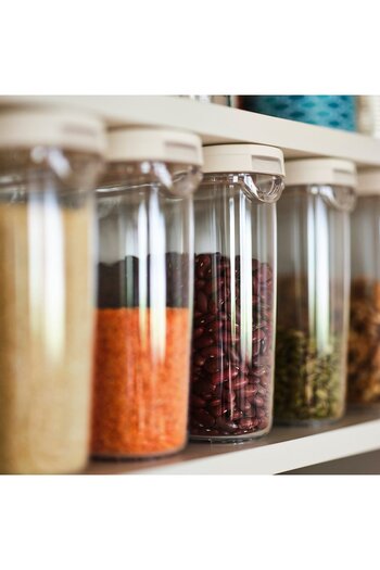 IKEA 365+ Dry food jar with lid, transparent/white, 1.3 l