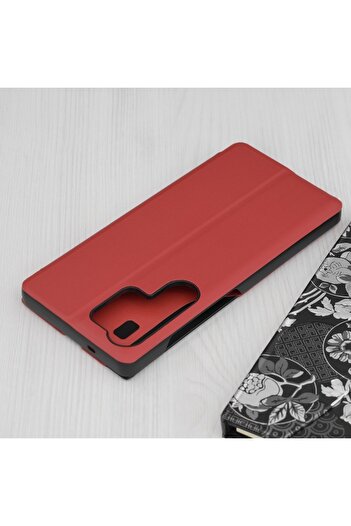 FİL Protective Case for Samsung Galaxy S25 Ultra, A42, -leather, Noble Red