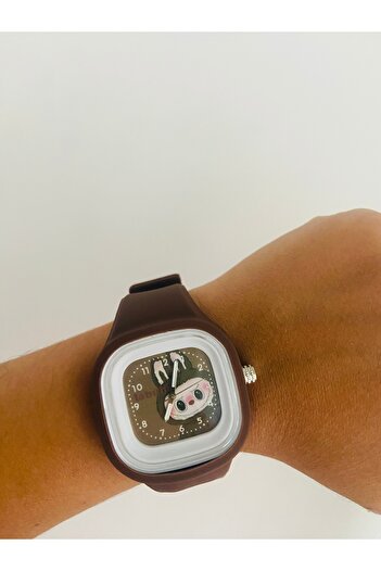 synshop Labubu Square Silicone Strap Wristwatch