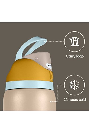 Generic Mattarah FreeSip 900 ML (32oz) Insulated Stainless Steel Water Bottle with Straw – (Beige)