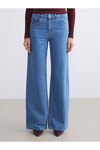 LC Waikiki Indigo Baggy Fit Women's Jean Trousers