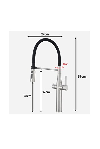 OEM Kitchen Sink Faucet with Dual Flow Water Purification Outlet, Spiral and Spout, Matte Gold, 7 Year Warranty, Imported