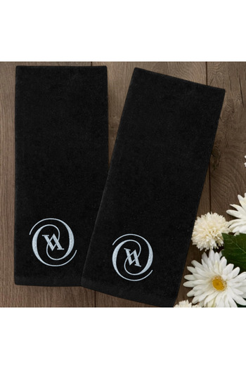 Ursa V Letter Embroidered Decorative Kitchen and Bathroom Towel 2 Pieces 30X50