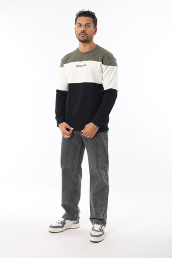 Rodrigo Men's Doubleface Fabric Block Piece Colorful 100% Cotton Sweatshirt